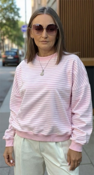 Bluza w paski Lenoshka Pink