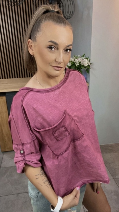 Bluzka MU MU - Różowy Bluzka MU MU - Różowy