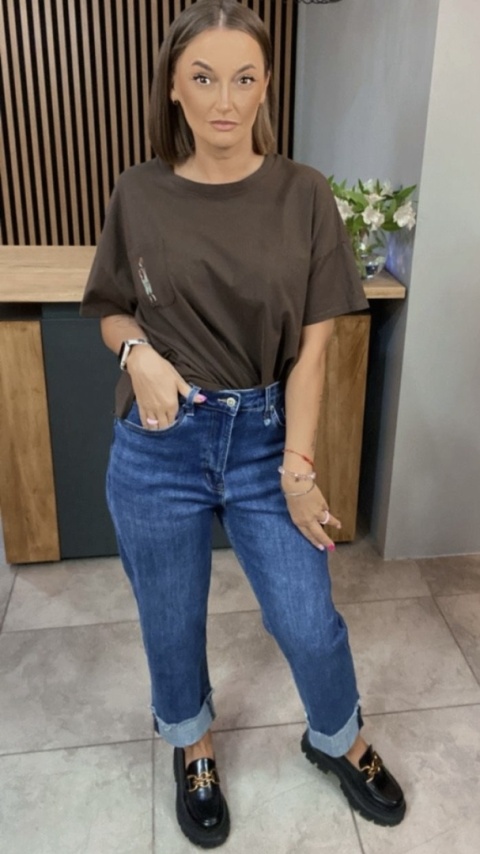 Jeansy Wiya Denim Days Mom fit podwinięte mankiety