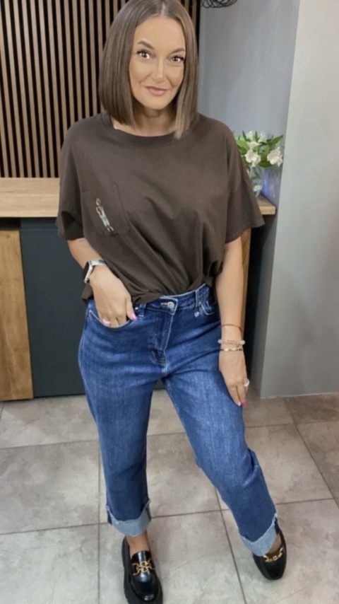 Jeansy Wiya Denim Days Mom fit podwinięte mankiety