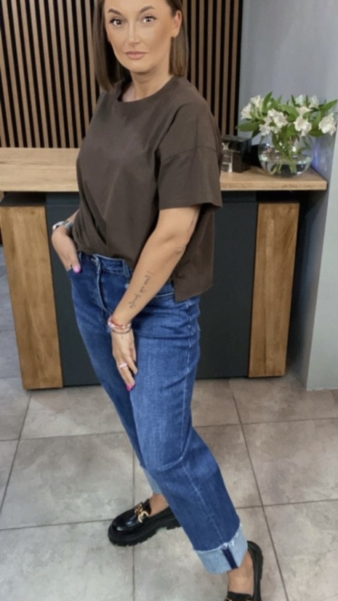 Jeansy Wiya Denim Days Mom fit podwinięte mankiety