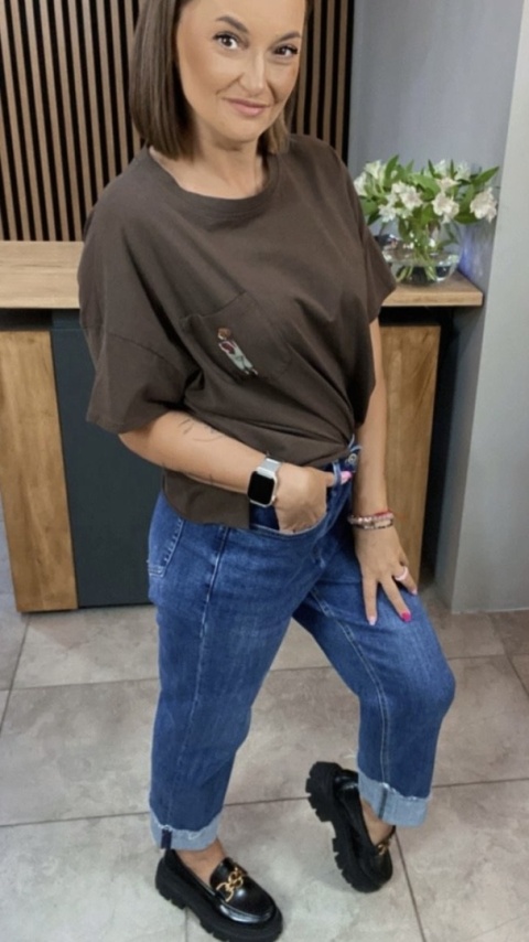 Jeansy Wiya Denim Days Mom fit podwinięte mankiety