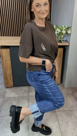 Jeansy Wiya Denim Days Mom fit podwinięte mankiety