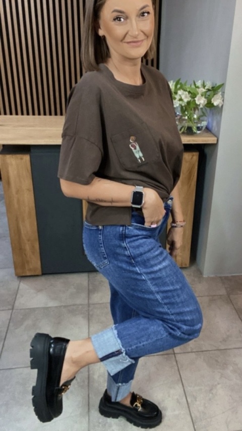 Jeansy Wiya Denim Days Mom fit podwinięte mankiety