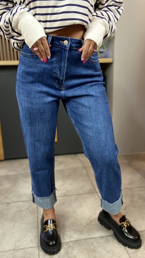 Jeansy Wiya Denim Days Mom fit podwinięte mankiety