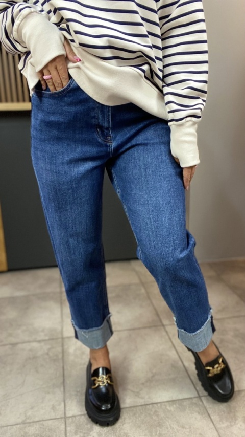 Jeansy Wiya Denim Days Mom fit podwinięte mankiety