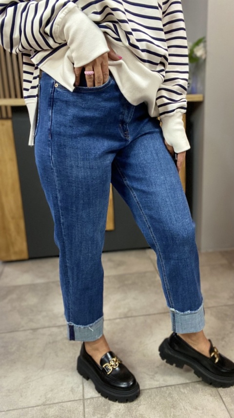 Jeansy Wiya Denim Days Mom fit podwinięte mankiety