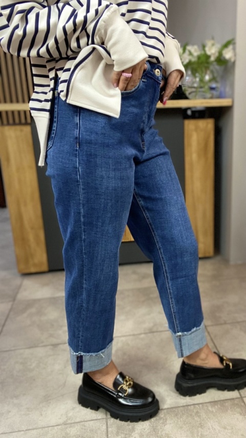 Jeansy Wiya Denim Days Mom fit podwinięte mankiety