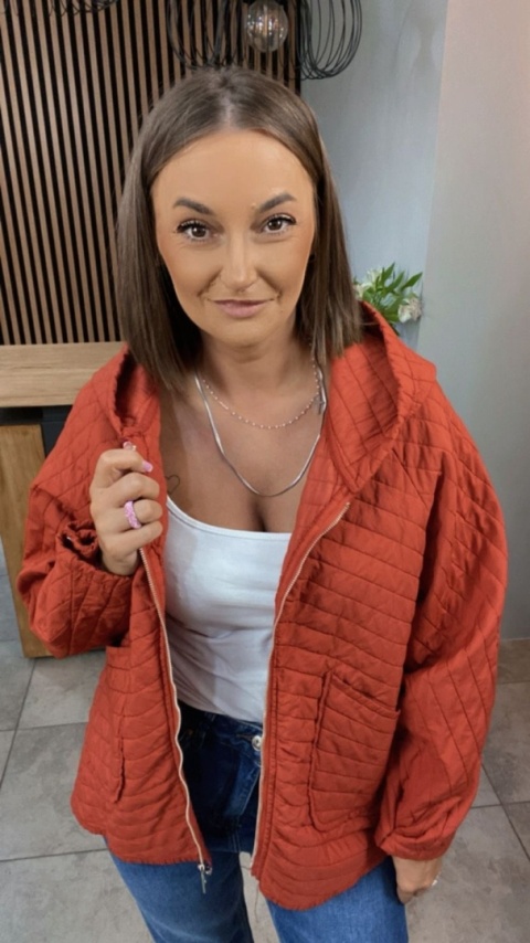 Kurtka Stella Milani - Ceglasty Kurtka Stella Milani - Ceglasty