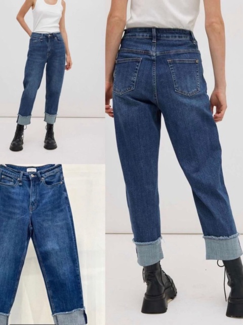 Jeansy Wiya Denim Days Mom fit podwinięte mankiety