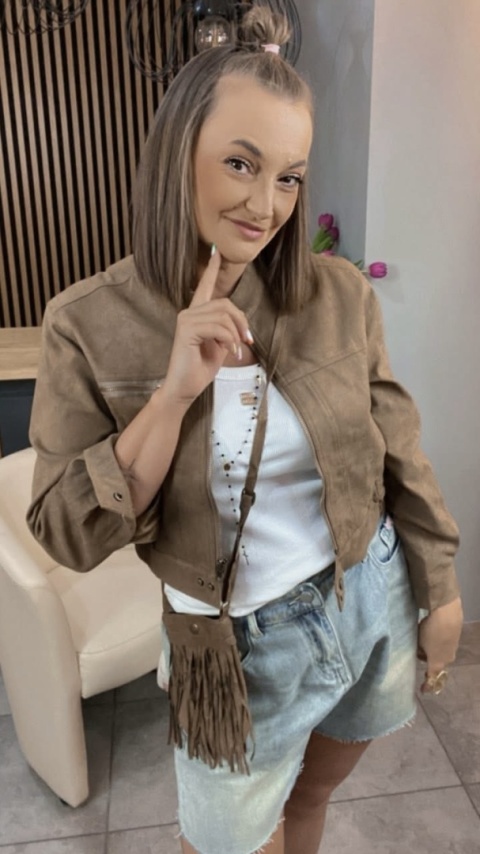Kurtka YIMI z eko zamszu z torebką Kurtka YIMI z eko zamszu z torebką