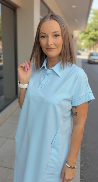 Sukienka Wiya z tkaniny typu Lacosta Blue