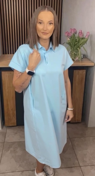 Sukienka Wiya z tkaniny typu Lacosta Blue