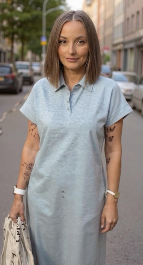Sukienka Wiya z tkaniny typu Lacosta Gray Sukienka Wiya z tkaniny typu Lacosta Gray
