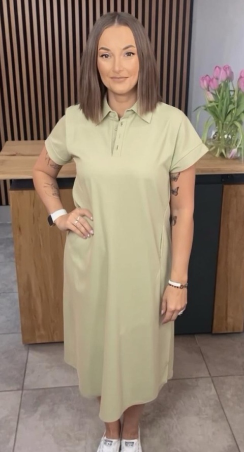 Sukienka Wiya z tkaniny typu Lacosta Green Sukienka Wiya z tkaniny typu Lacosta Green
