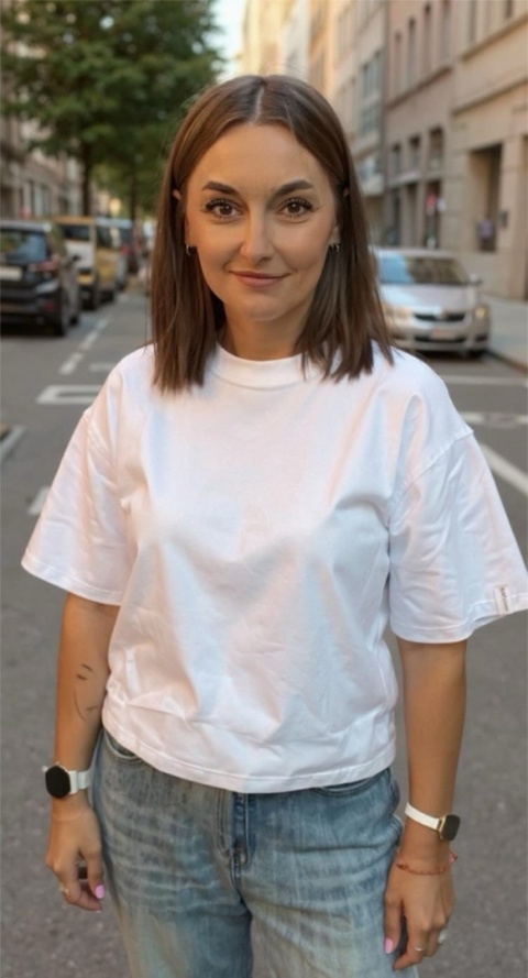 T-shirt Basic Lenoshka Biały T-shirt Basic Lenoshka Biały