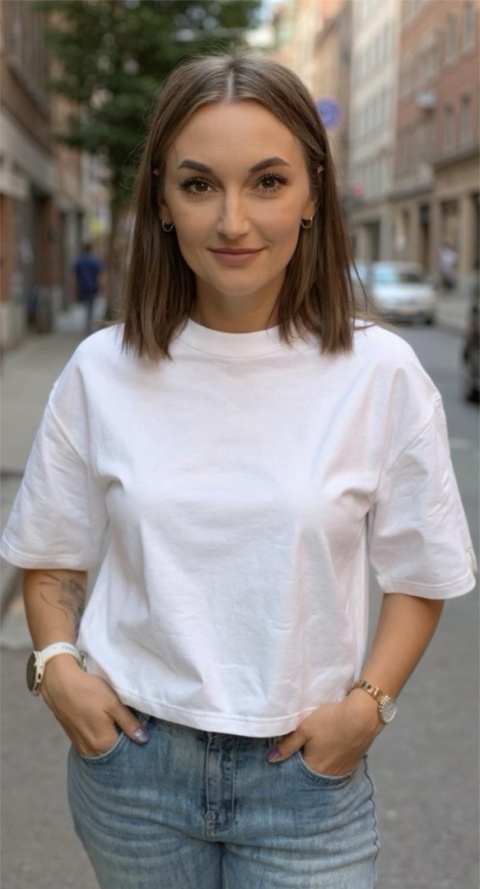 T-shirt Basic Lenoshka Biały T-shirt Basic Lenoshka Biały