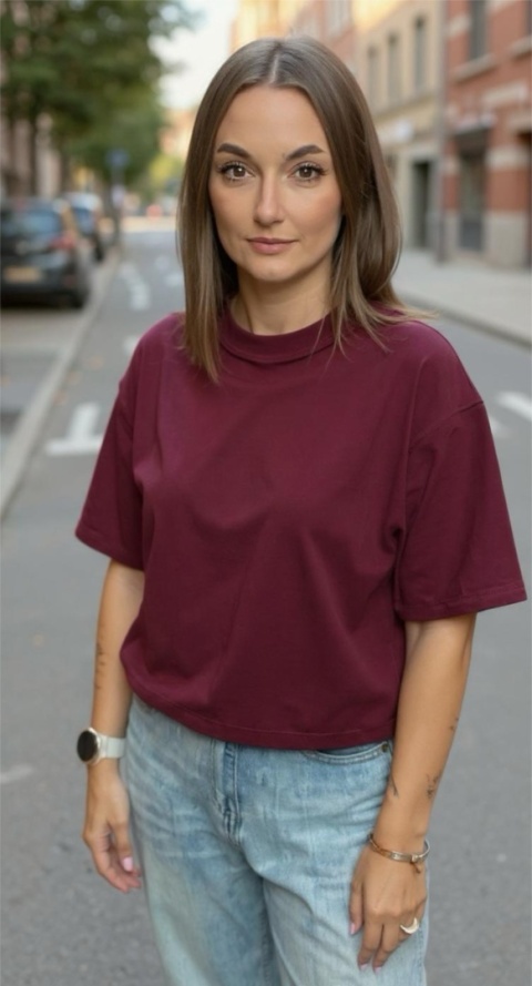 T-shirt Basic Lenoshka Bordo T-shirt Basic Lenoshka Bordo