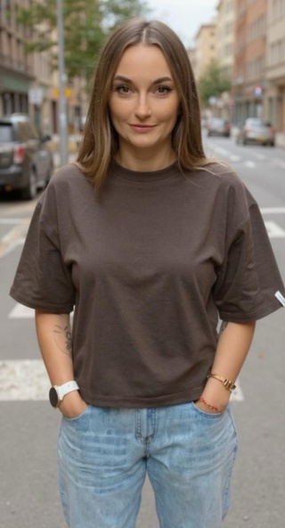 T-shirt Basic Lenoshka Czekolada