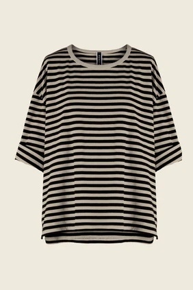 T-shirt w paski Wendykei – fango-czarne paski