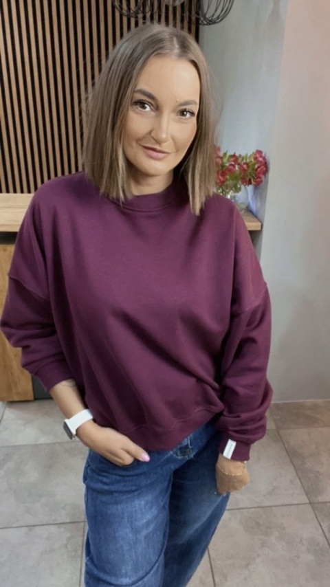 Bluza Basic Lenoshka Burgund Bluza Basic Lenoshka Burgund