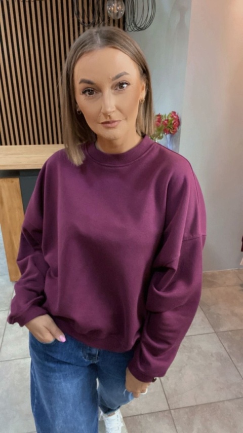 Bluza Basic Lenoshka Burgund Bluza Basic Lenoshka Burgund
