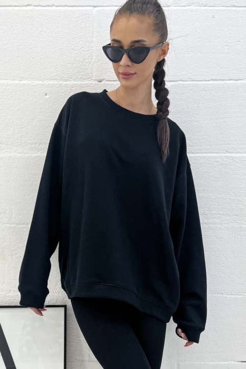 Bluza Long Lenoshka Czarna Bluza Long Lenoshka Czarna