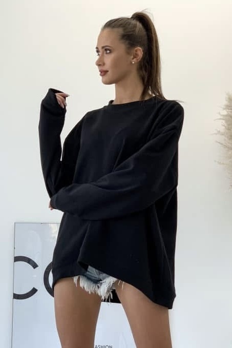 Bluza Long Lenoshka Czarna Bluza Long Lenoshka Czarna