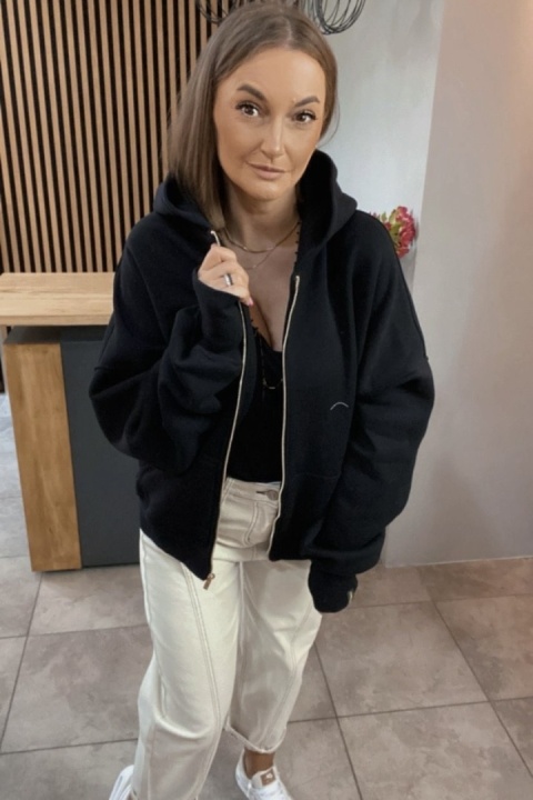 Bluza oversize z kapturem Lux – Lenoshka - Czarna Bluza oversize z kapturem Lux – Lenoshka - Czarna