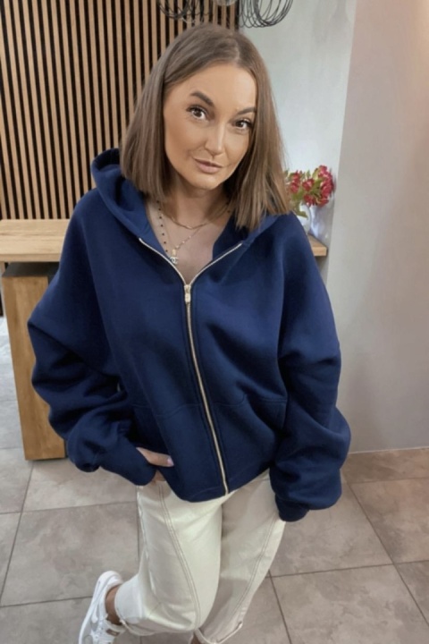 Bluza oversize z kapturem Lux – Lenoshka - Granat