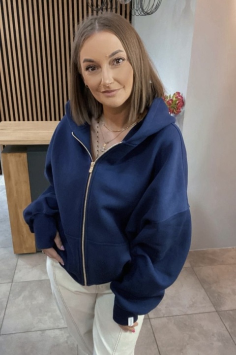 Bluza oversize z kapturem Lux – Lenoshka - Granat