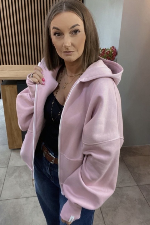Bluza oversize z kapturem Lux – Lenoshka - Puder
