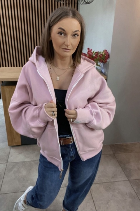 Bluza oversize z kapturem Lux – Lenoshka - Puder