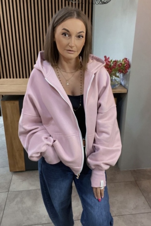 Bluza oversize z kapturem Lux – Lenoshka - Puder