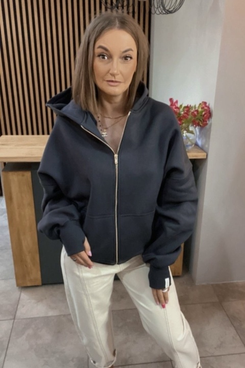 Bluza oversize z kapturem Lux – Lenoshka - Gray Bluza oversize z kapturem Lux – Lenoshka - Gray