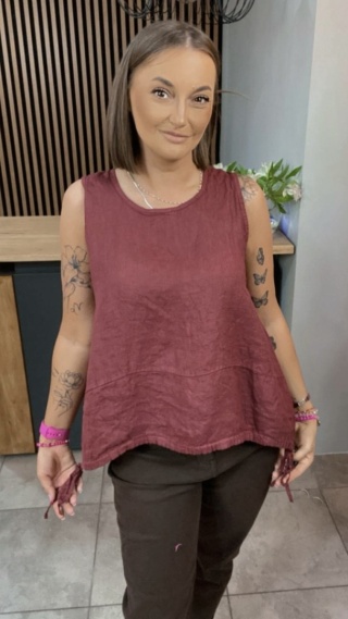 Bluzka Wiya 100% len – Burgund
