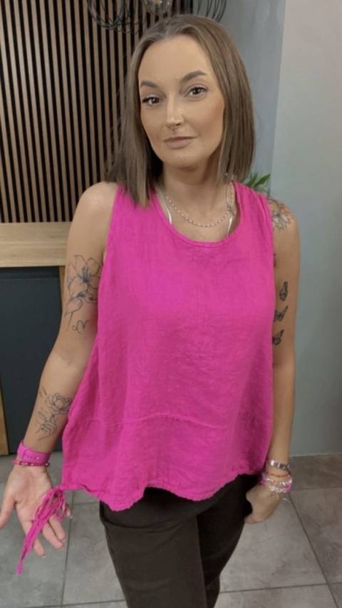 Bluzka Wiya 100% len – Fuksja