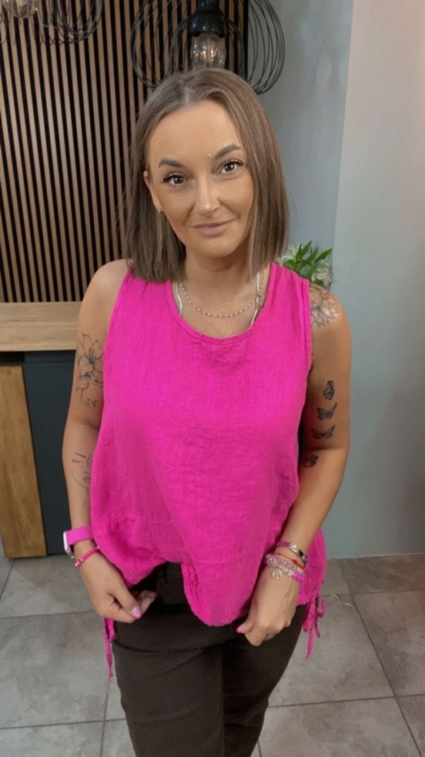 Bluzka Wiya 100% len – Fuksja