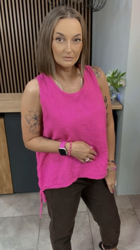 Bluzka Wiya 100% len – Fuksja
