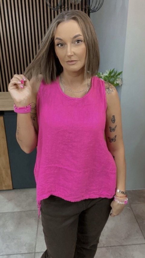 Bluzka Wiya 100% len – Fuksja