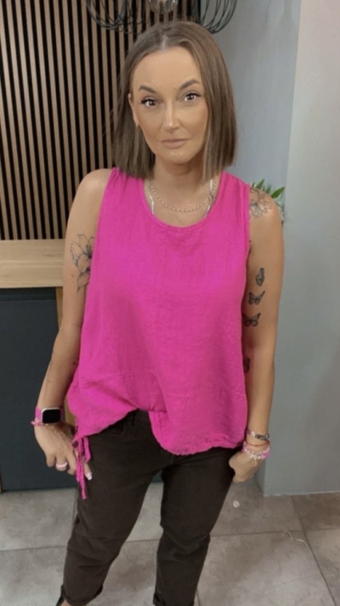 Bluzka Wiya 100% len – Fuksja