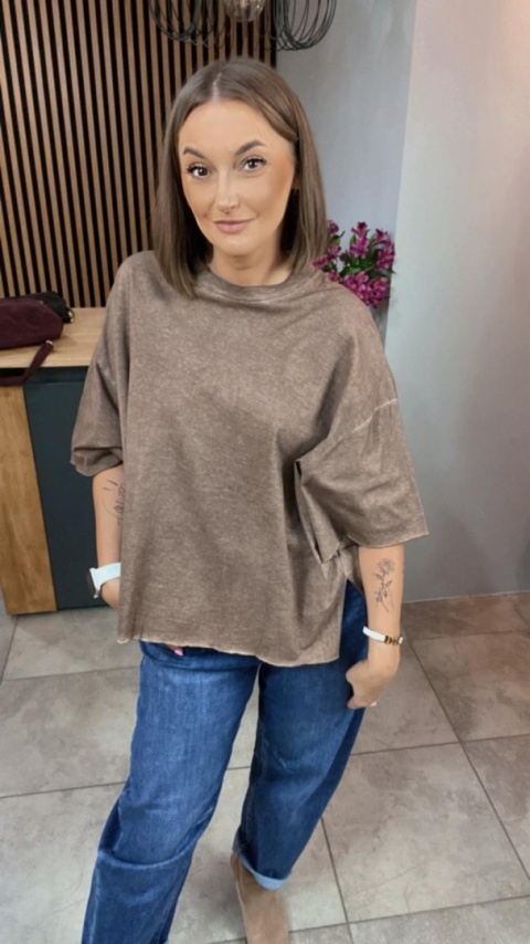 Bluzka Me too 100% bawełna – oversize - brązowa