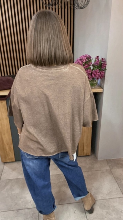 Bluzka Me too 100% bawełna – oversize - brązowa