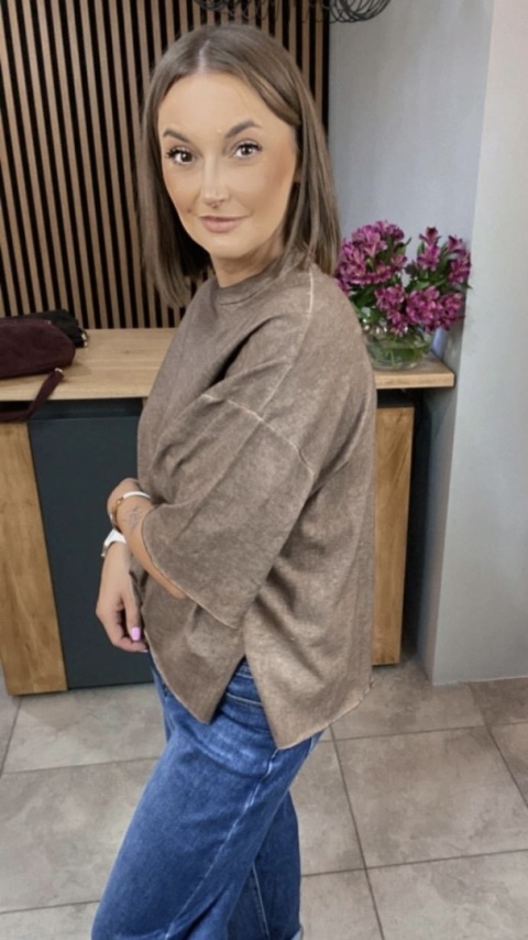 Bluzka Me too 100% bawełna – oversize - brązowa