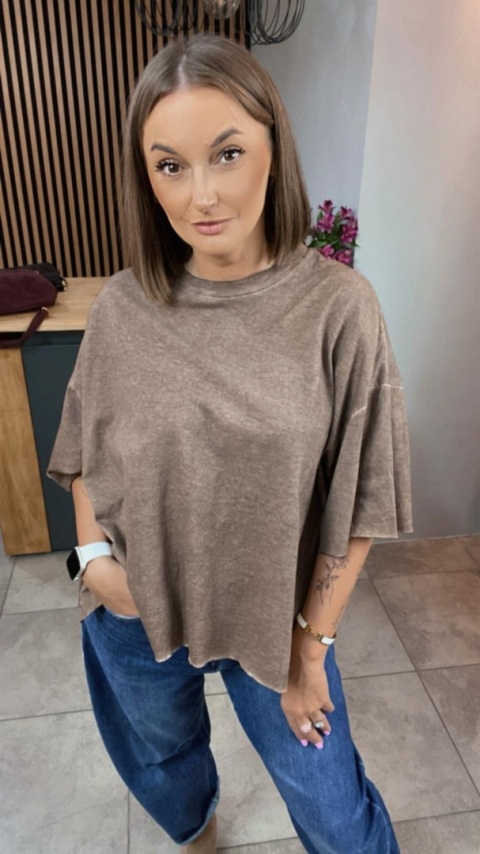 Bluzka Me too 100% bawełna – oversize - brązowa