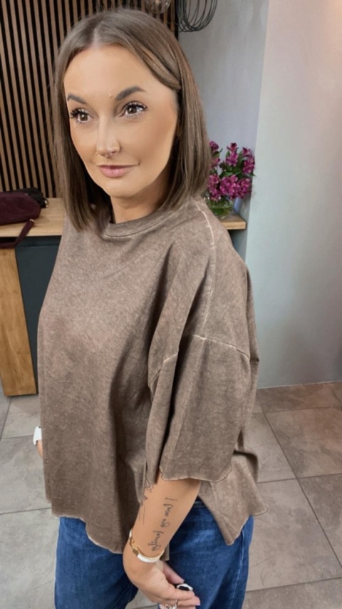 Bluzka Me too 100% bawełna – oversize - brązowa