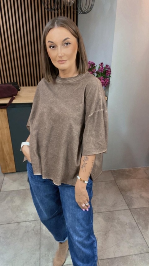 Bluzka Me too 100% bawełna – oversize - brązowa