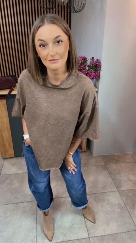 Bluzka Me too 100% bawełna – oversize - brązowa