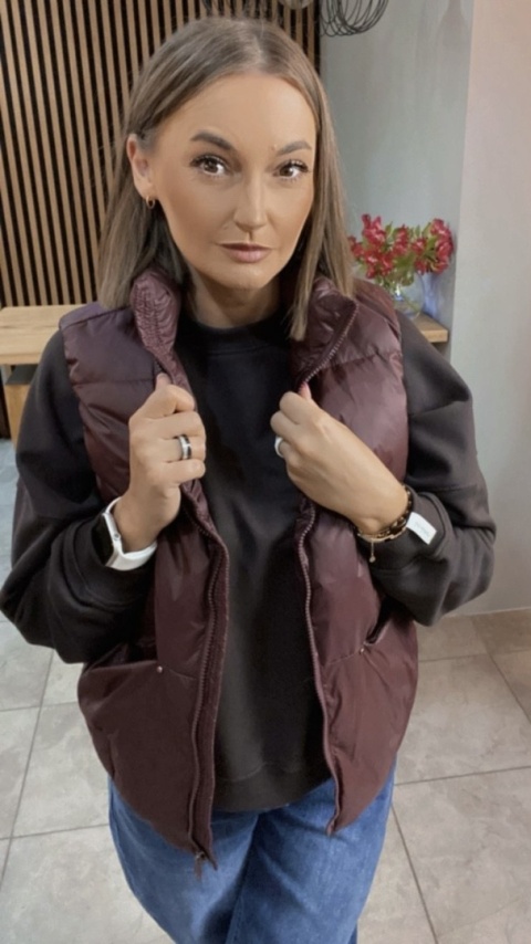 Kamizelka Naturalny Puch Burgund Kamizelka Naturalny Puch Burgund