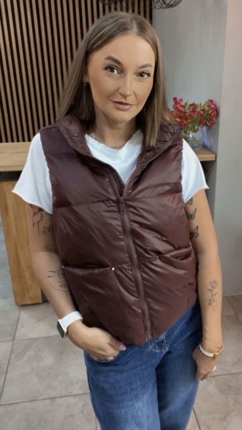 Kamizelka Naturalny Puch Burgund Kamizelka Naturalny Puch Burgund